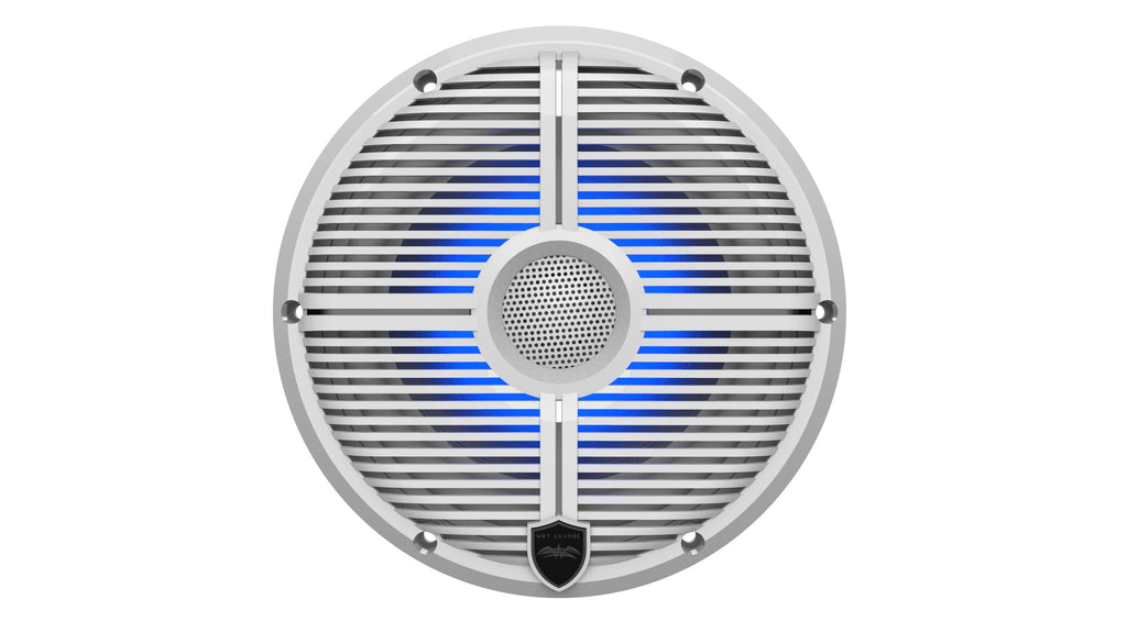 Marine Stereo with 2 Pair of 6.5" White Grill Marine Speakers with RGB Lighting Z10925