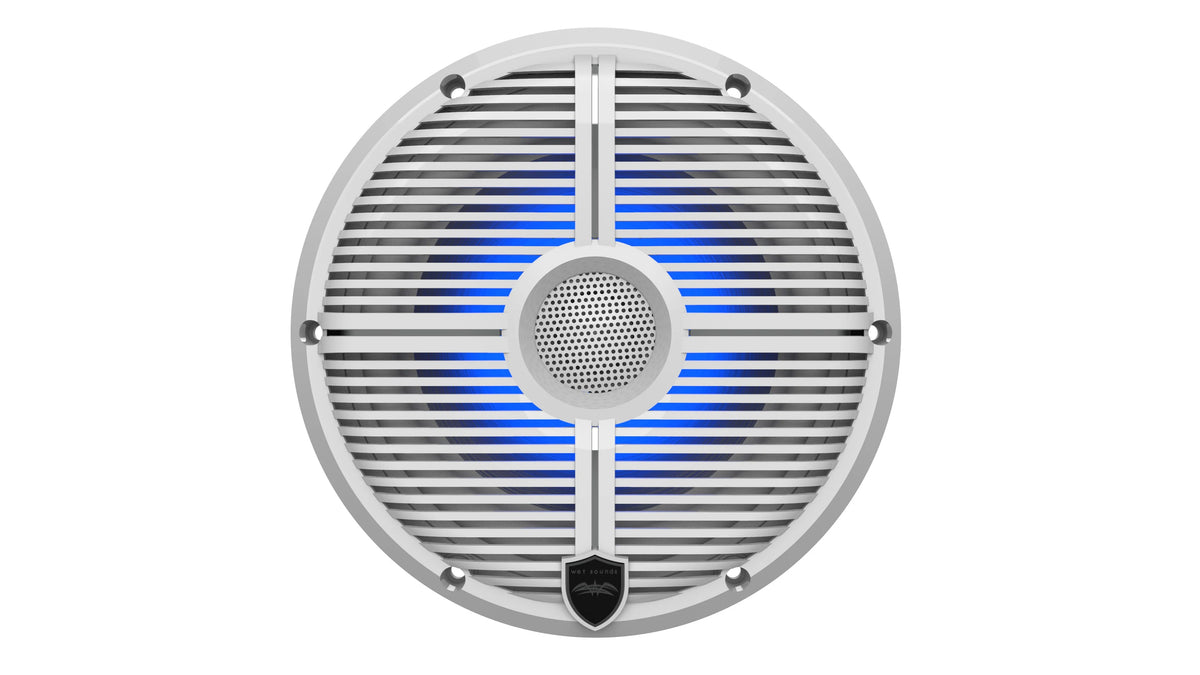 Marine Stereo with 2 Pair of 6.5" White Grill Marine Speakers with RGB Lighting Z10925