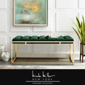 Channel Tufted Velvet Bench Metal Frame B8883