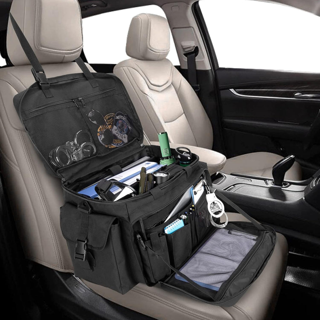 Black Car Front Seat Organizer with Padded Laptop Layer W20121