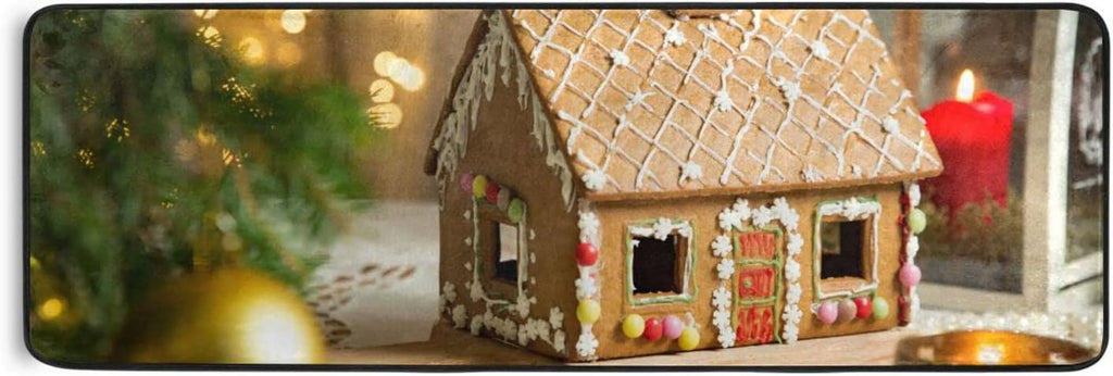 2'X6' Gingerbread House Runner Rug with Rubber Backing N376342