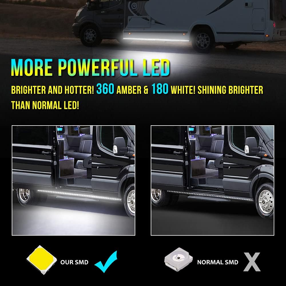 15 Feet Running Board Lights with White Courtesy Lights 2PCs 540 LEDs K7397