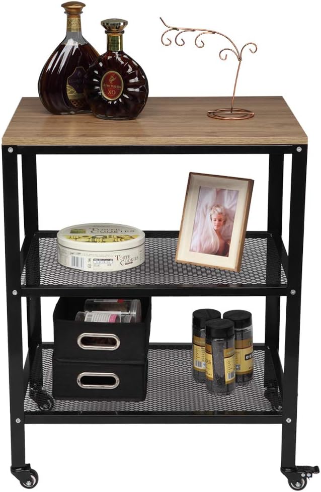3-Tier Rolling Kitchen Cart with Storage J5905