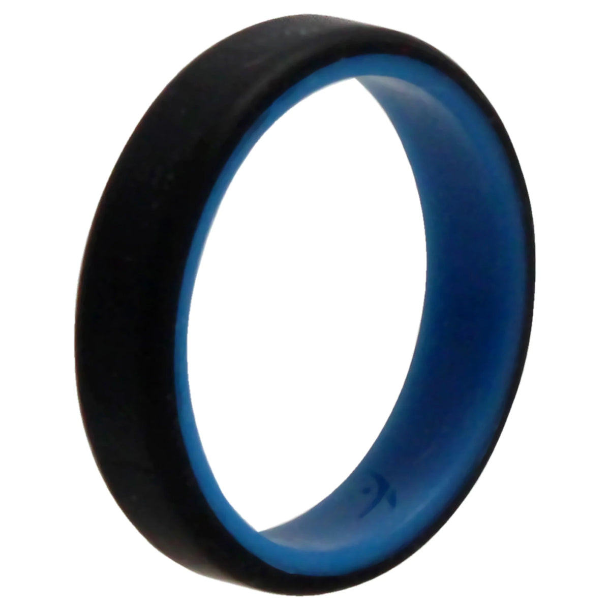 Blue-Black Silicone 6mm 2Layer Ring X267868