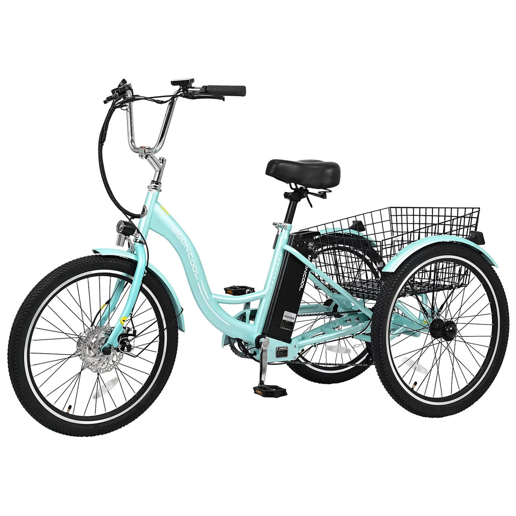 Electric Tricycle 3 Wheel 350W 36V 10.4AH 24" Adults with Basket A76456
