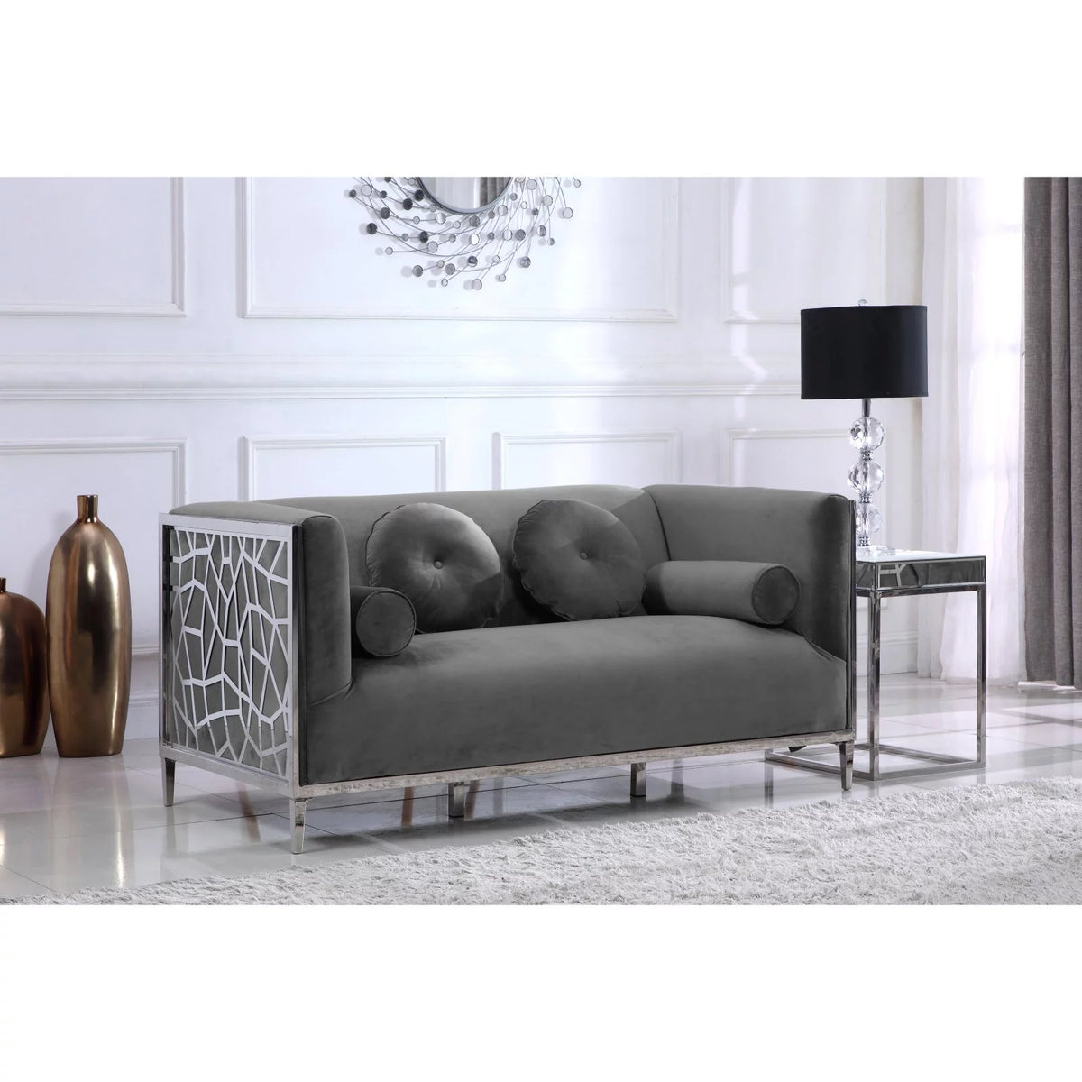 Black Velvet Loveseat C443084