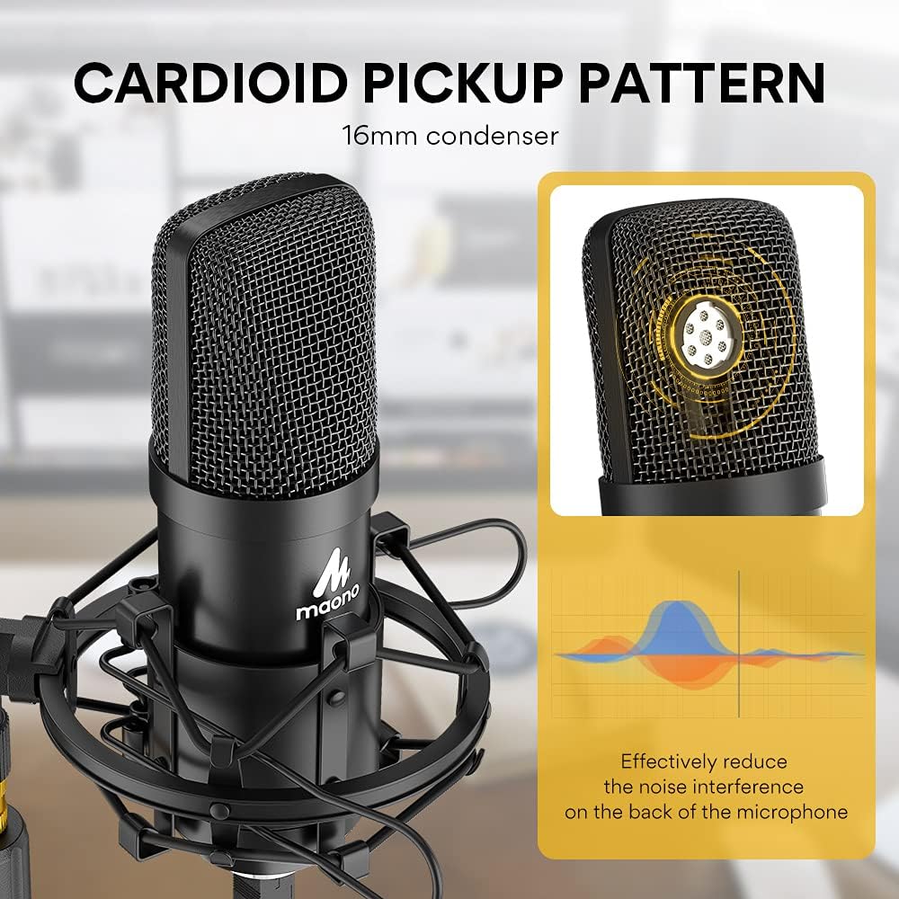 USB Condenser Microphone Kit 192KHZ/24BIT Cardioid Plug & Play, Pack of 2 S1228