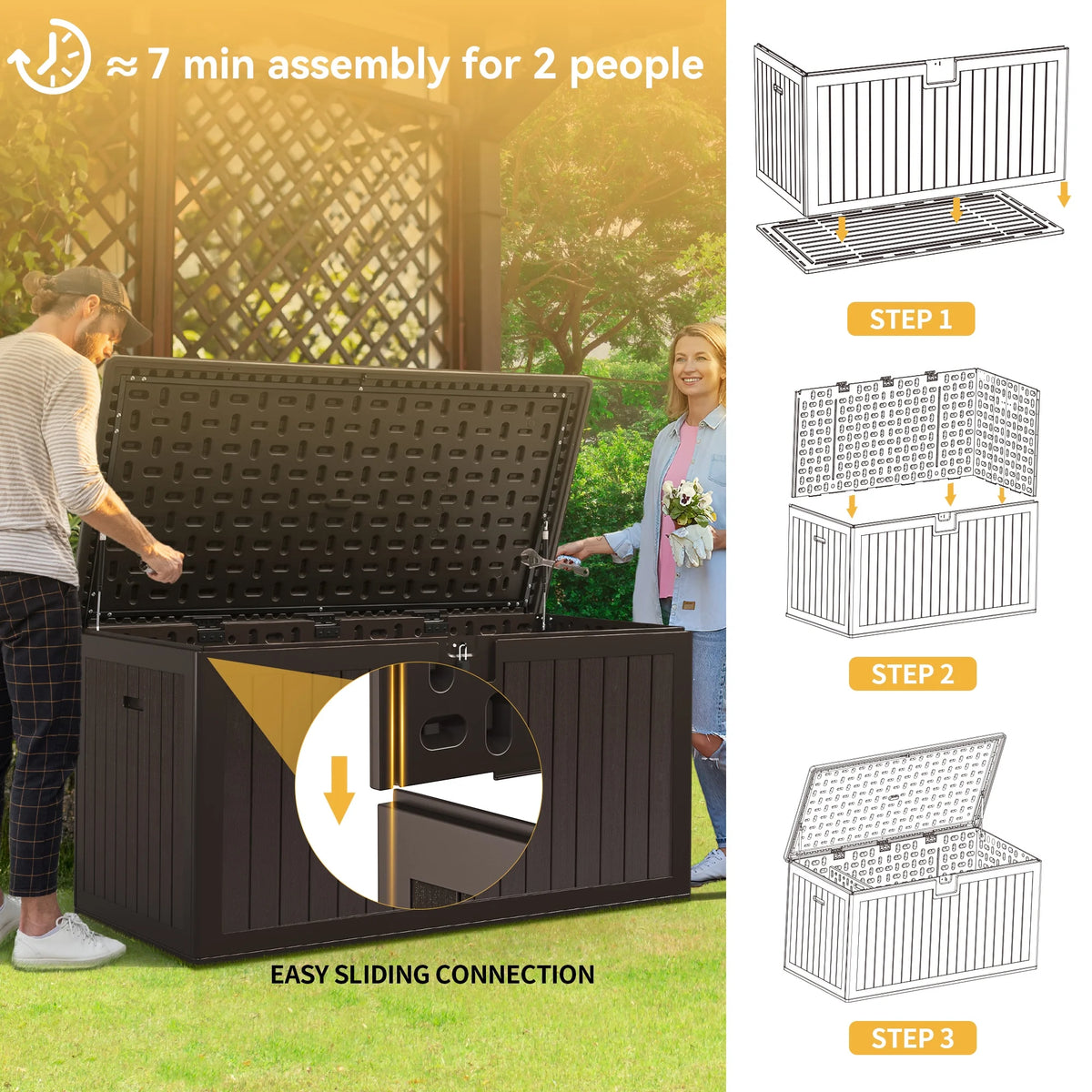 150 Gallon Waterproof Lockable Deck Box T8052