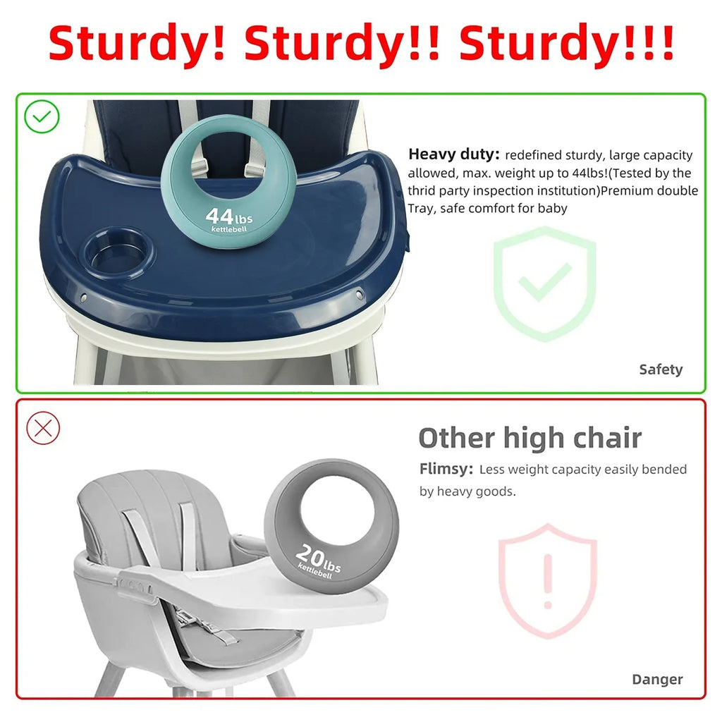 4-in-1 Baby Highchair with Five-Point Snap Button, Blue T3501
