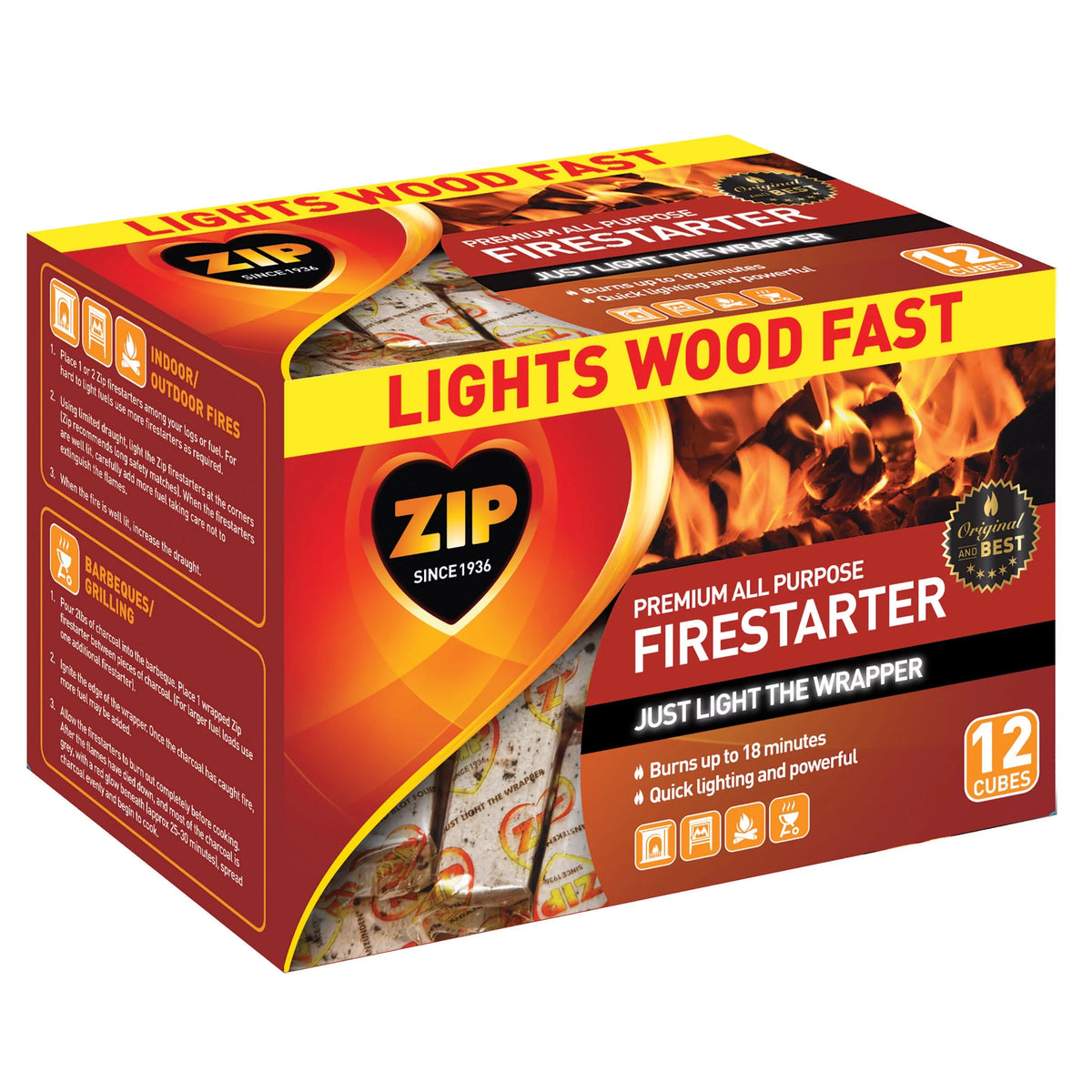 12 Pack Fire Starters for Wood or Charcoal Z3818
