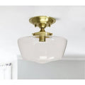 1 Light Semi Flush Mount Satin Brass Clear Seedy P3622