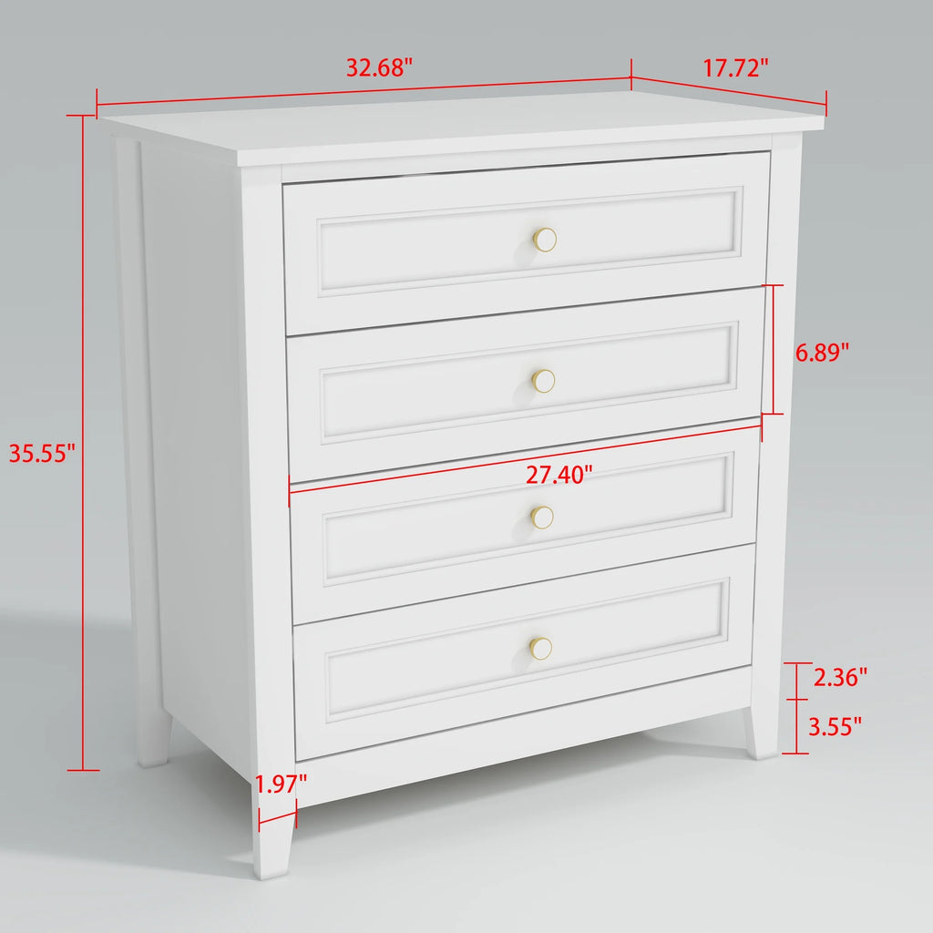 Solid Wood 4 Drawer Dresser Z75620