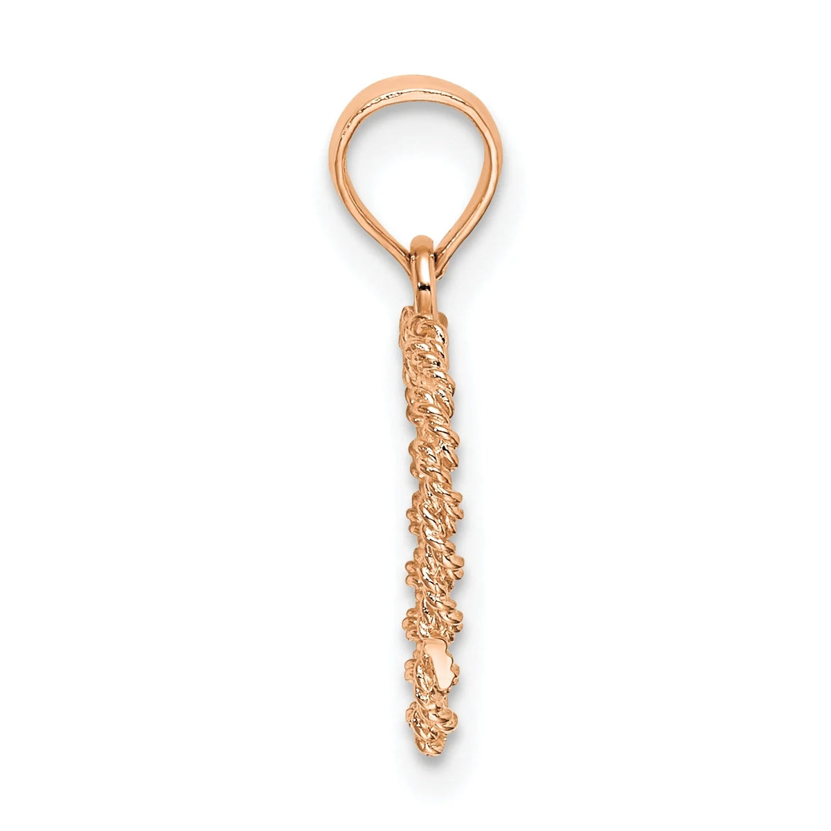14K Rose Gold 3D Polished Rope Heart Pendant With 10K Yellow Gold Lightweight Rope Chain 16" G1699