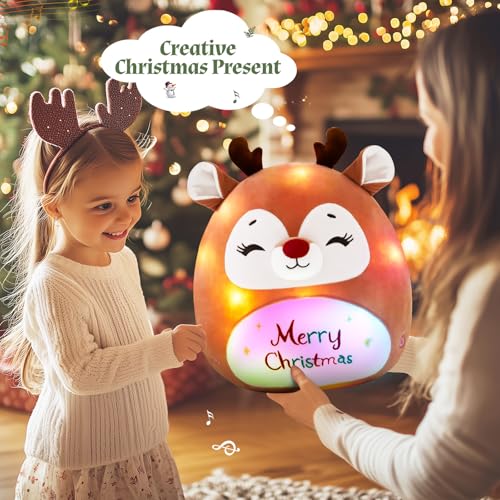 12" Light Up Elk Plush Pillow N866