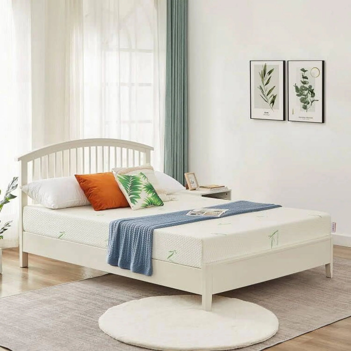 5 Inch Queen Size Memory Foam Mattress with Bamboo Cover J289886