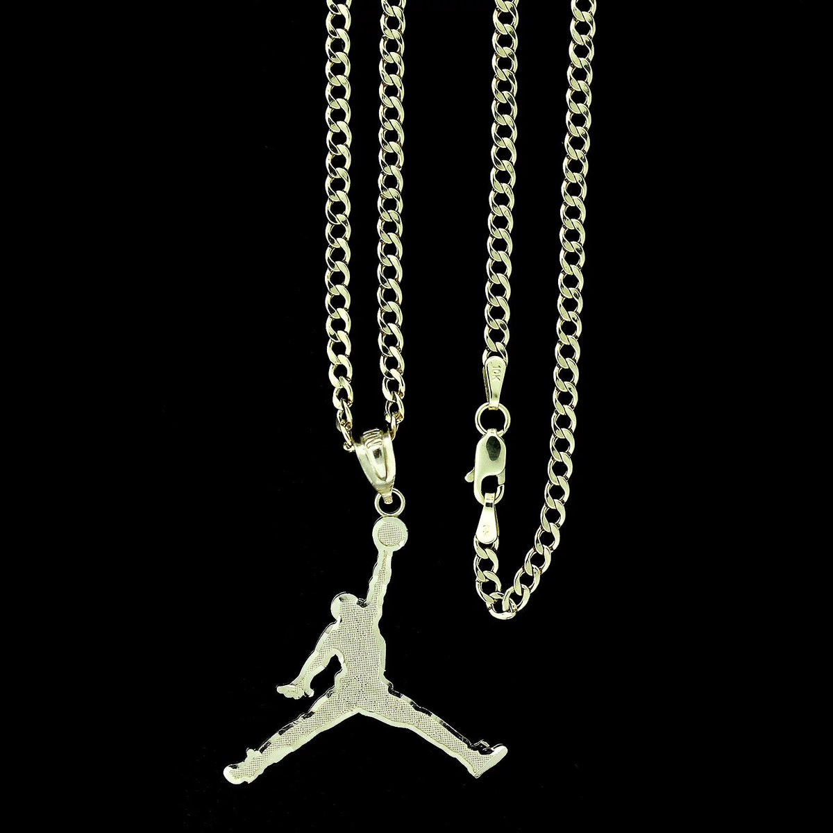 10K Yellow Gold Pendant With 2.5mm Cuban Link Chain Necklace Set A140