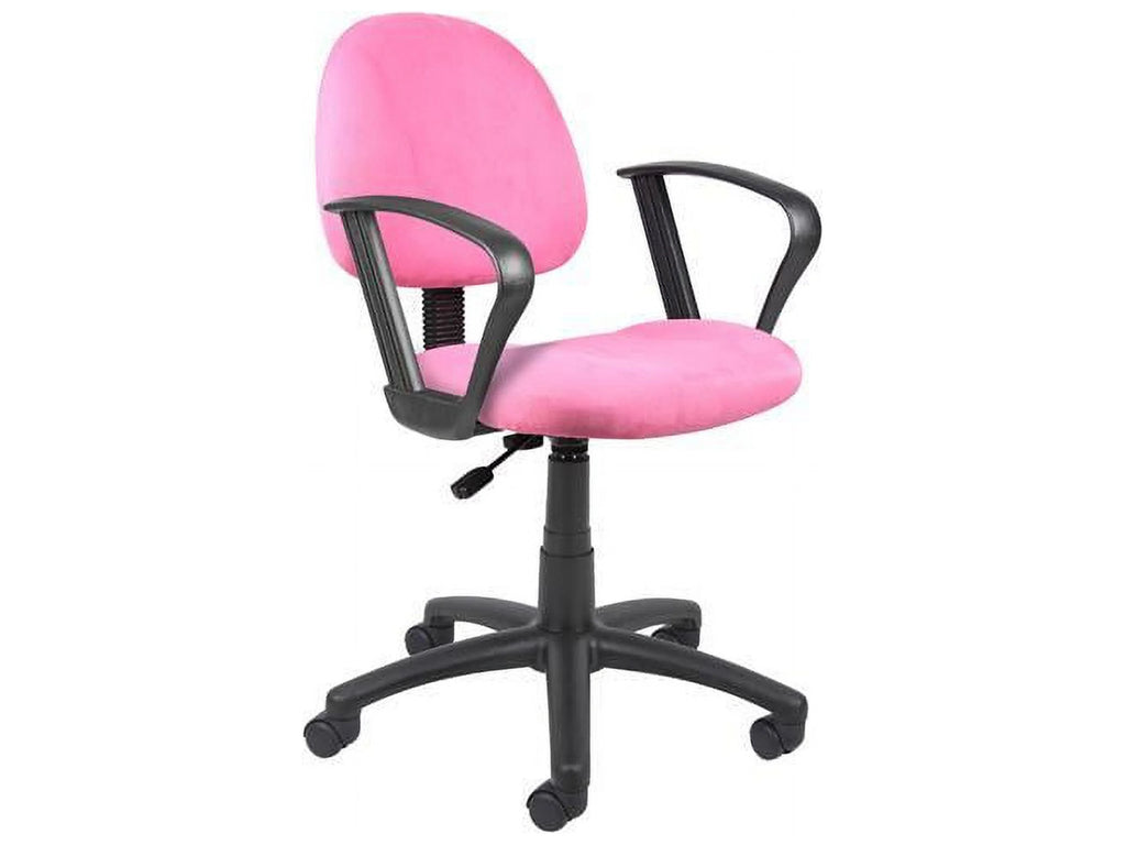 Pink Microfiber Chair with Loop Arms V313889