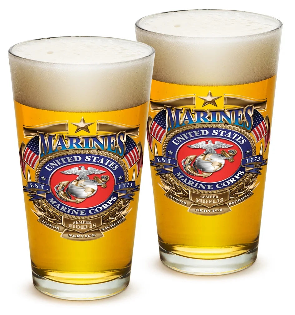 16 Oz Beer Glasses Set of 2 E1486