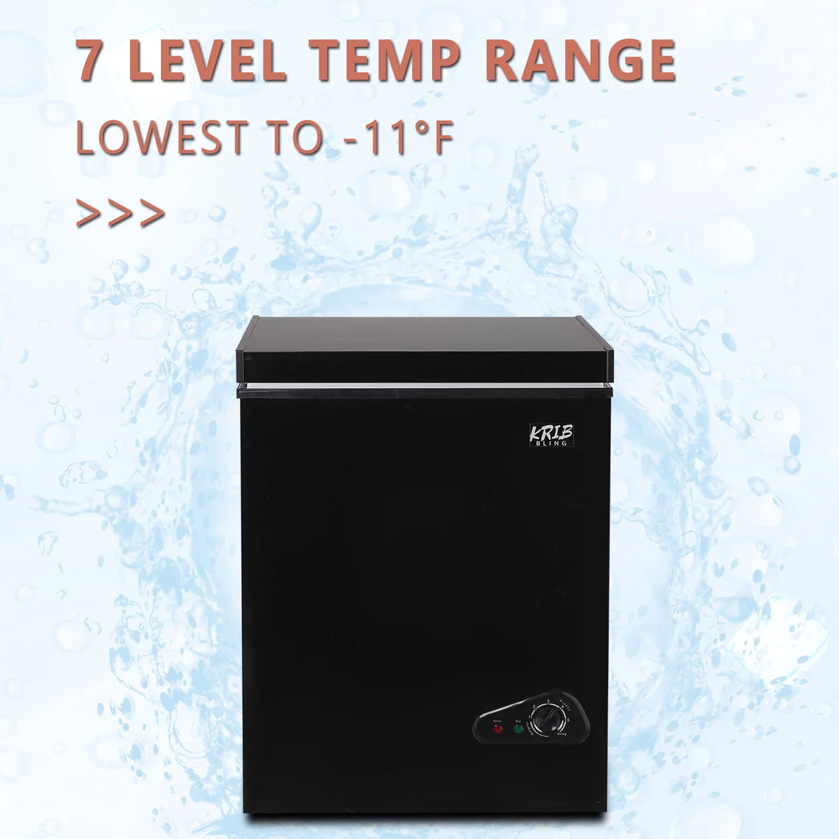 3.5 Cu.Ft Black Chest Freezer with Removable Basket R568