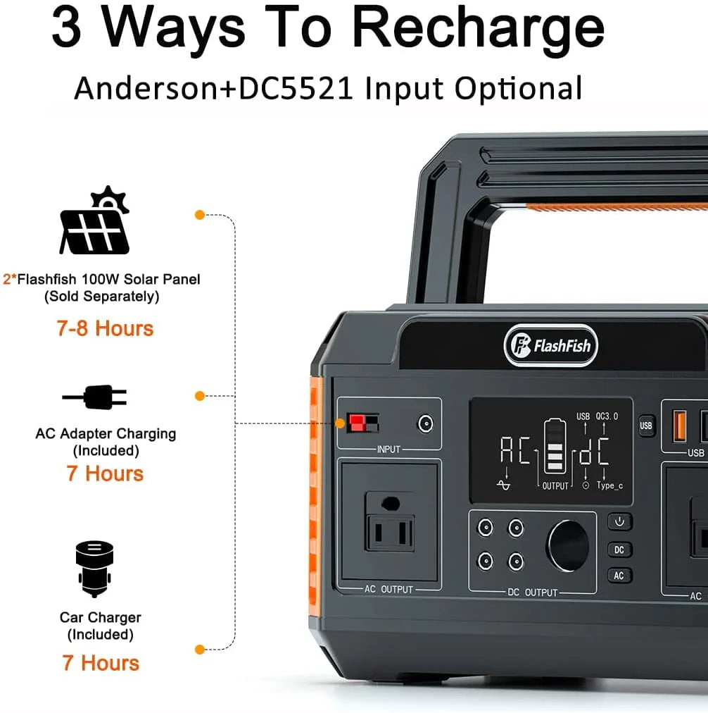 560W Portable Power Station, 520Wh/140400mAh Solar Generator W73095