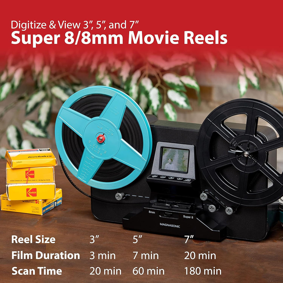 2.3 Screen Super 8/8mm Film Scanner N302