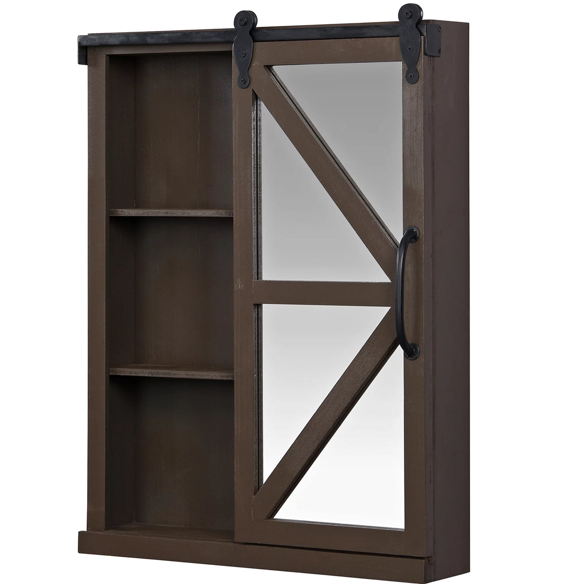 Dark Brown Mirrored Cabinet B53404