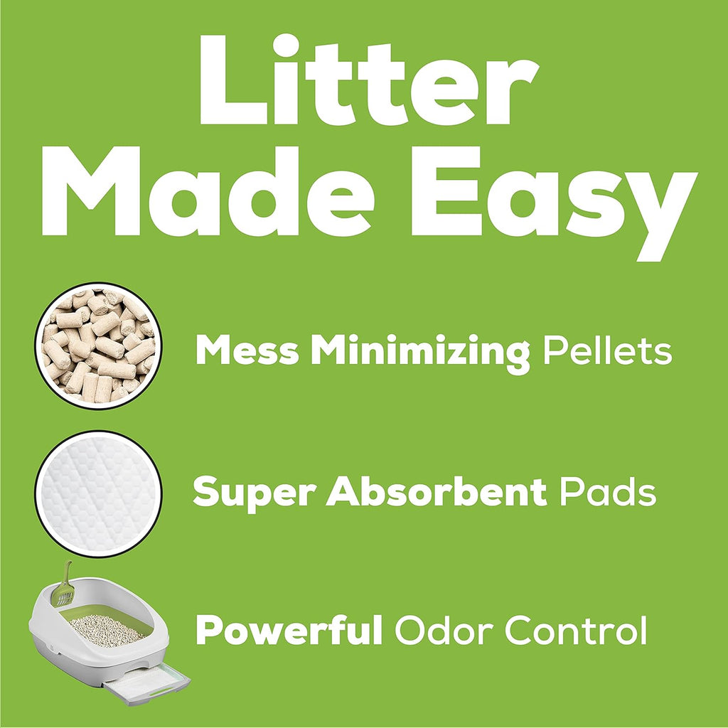 Hooded Cat Litter Box System Starter Kit with Pads & Pellets Pack of 2 C6214