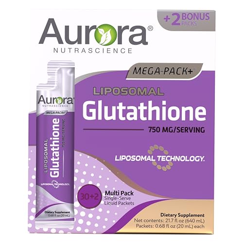 Liposomal Glutathione 750 mg 32 Single-Serve Packets Gluten Free Non-GMO Sugar-Free D830