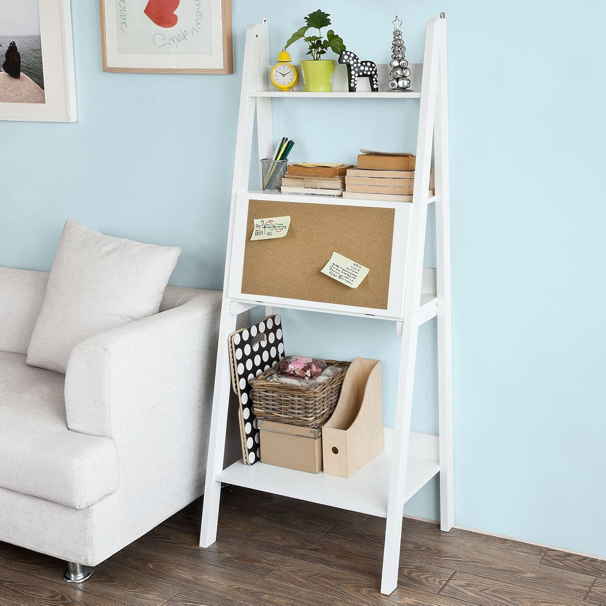 Modern Wood Ladder Bookcase F61273