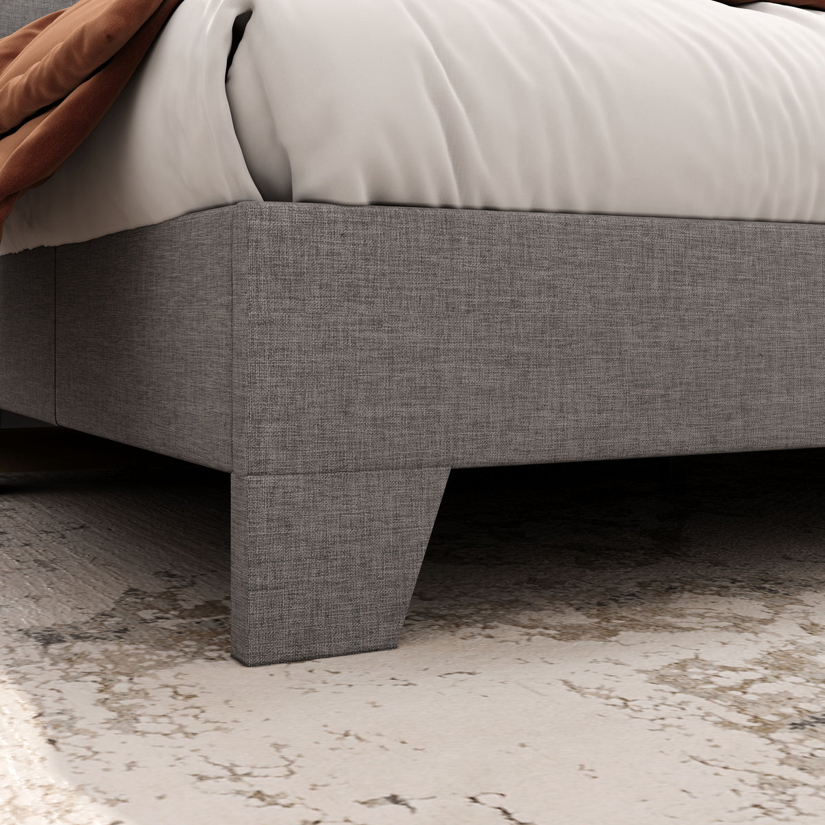 Queen Size Platform Bed with Adjustable Leather Headboard C22719