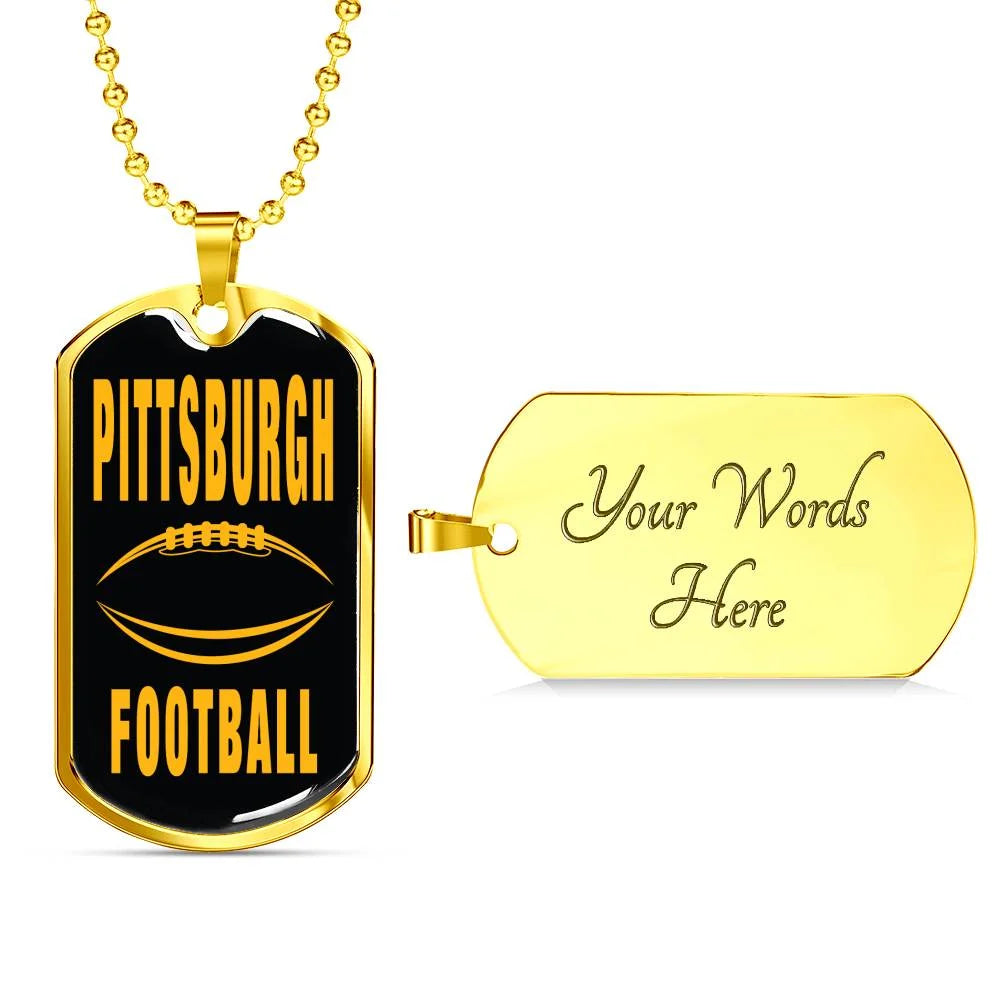 Stainless Steel or 18k Gold Dog Tag Necklace F1699