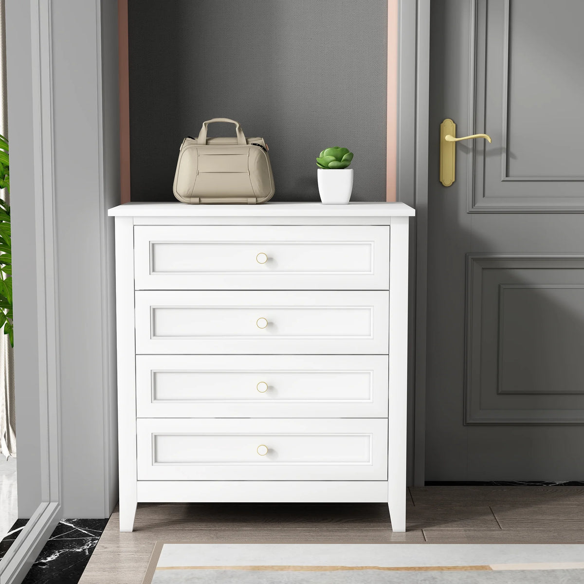 Solid Wood 4 Drawer Dresser Z75620