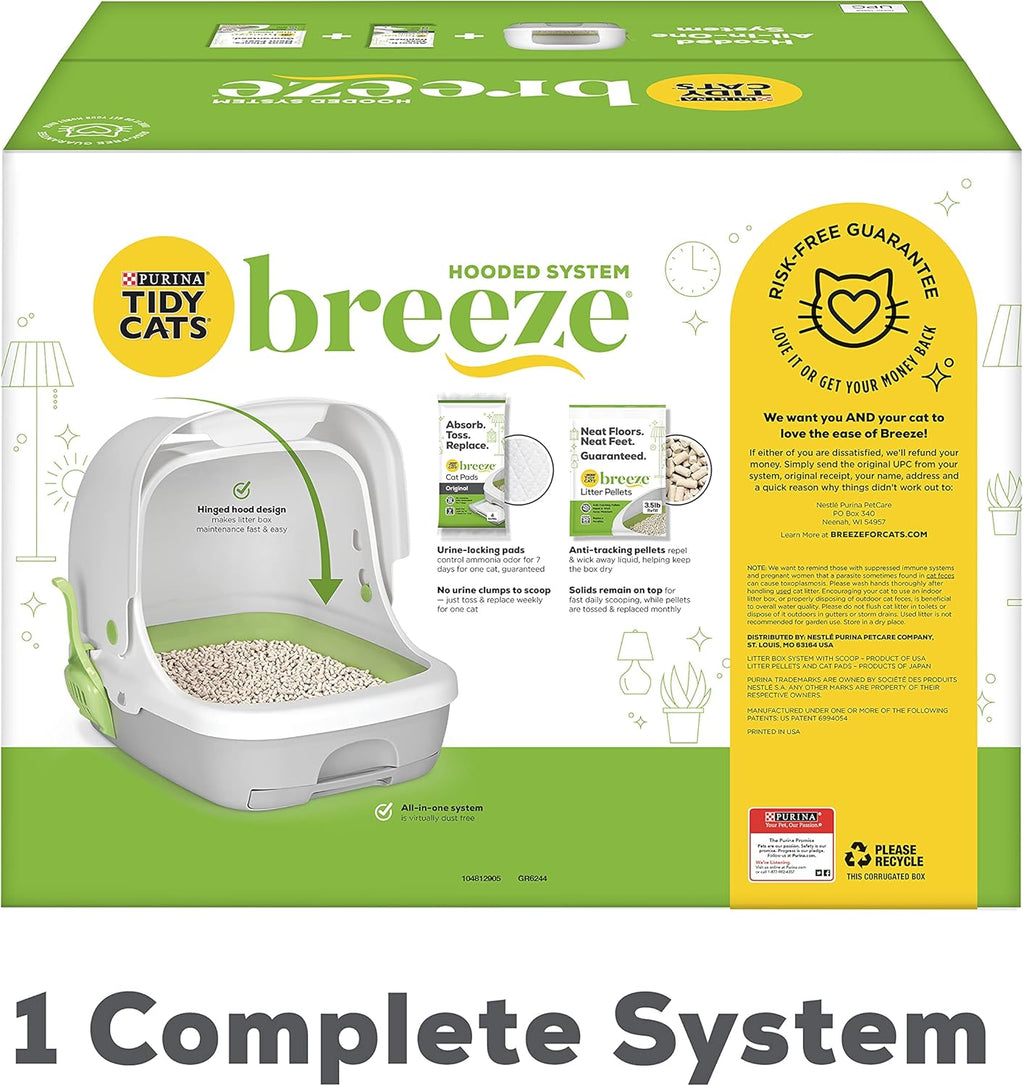 Hooded Cat Litter Box System Starter Kit with Pads & Pellets Pack of 2 C6214