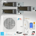 28000 BTU 230V Slim Ducted Tri 3 Zone Mini Split Heat Pump Air Conditioner V333374