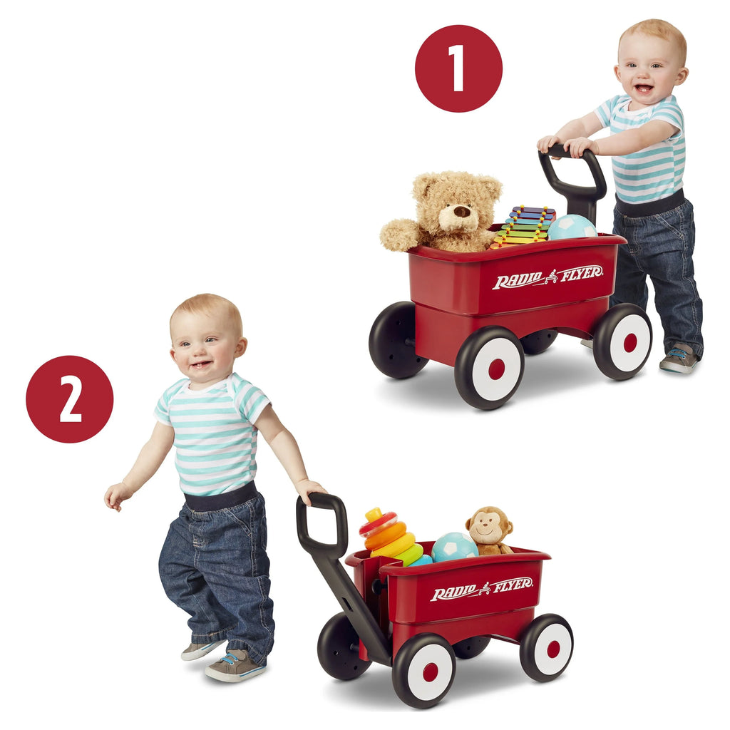 Red 2-in-1 Play Wagon Push Walker R816698