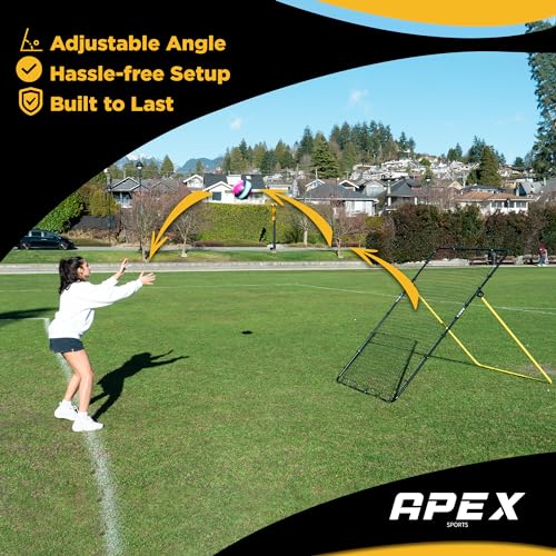 Adjustable Volleyball Rebounder Net 7x4 ft with Travel Bag L4507