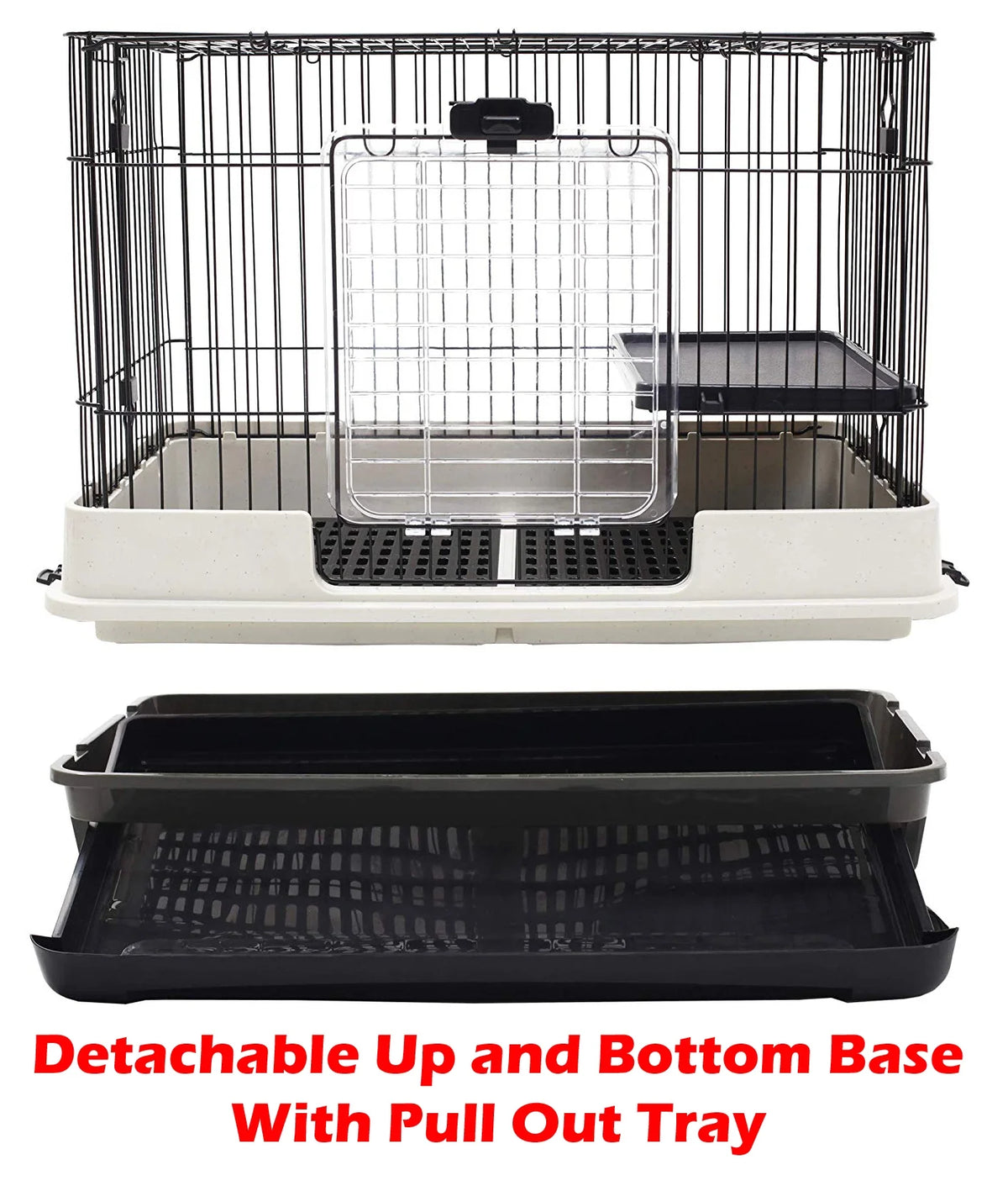 X-Large 43” 4-Story Indoor/Outdoor Rabbit Guinea Pig Hutch Cage with Washable Tray K842