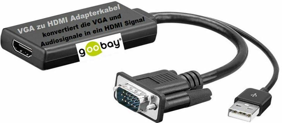 0.1m USB A VGA HDMI Black Video Cable Adapter S141065
