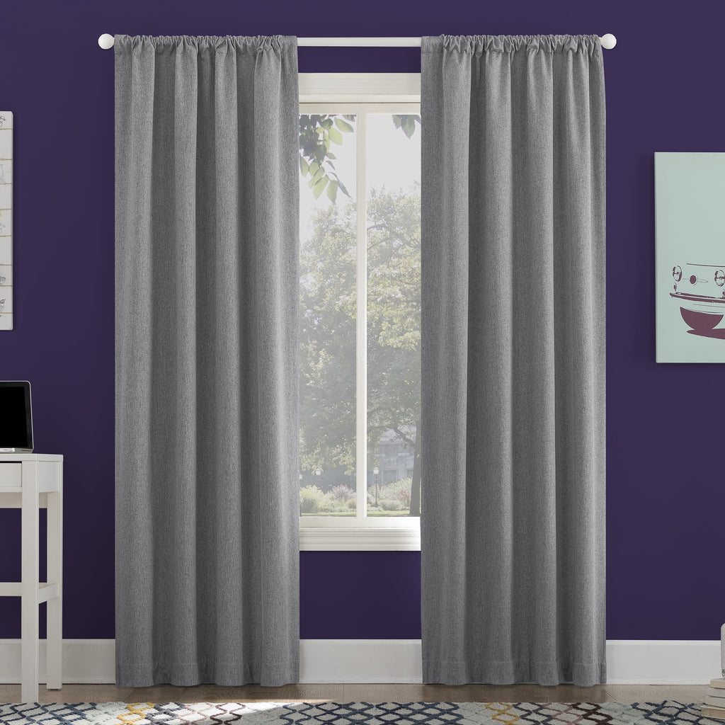 100% Blackout Rod Pocket 40" x 84" Single Curtain Panel in Sterling Y2518