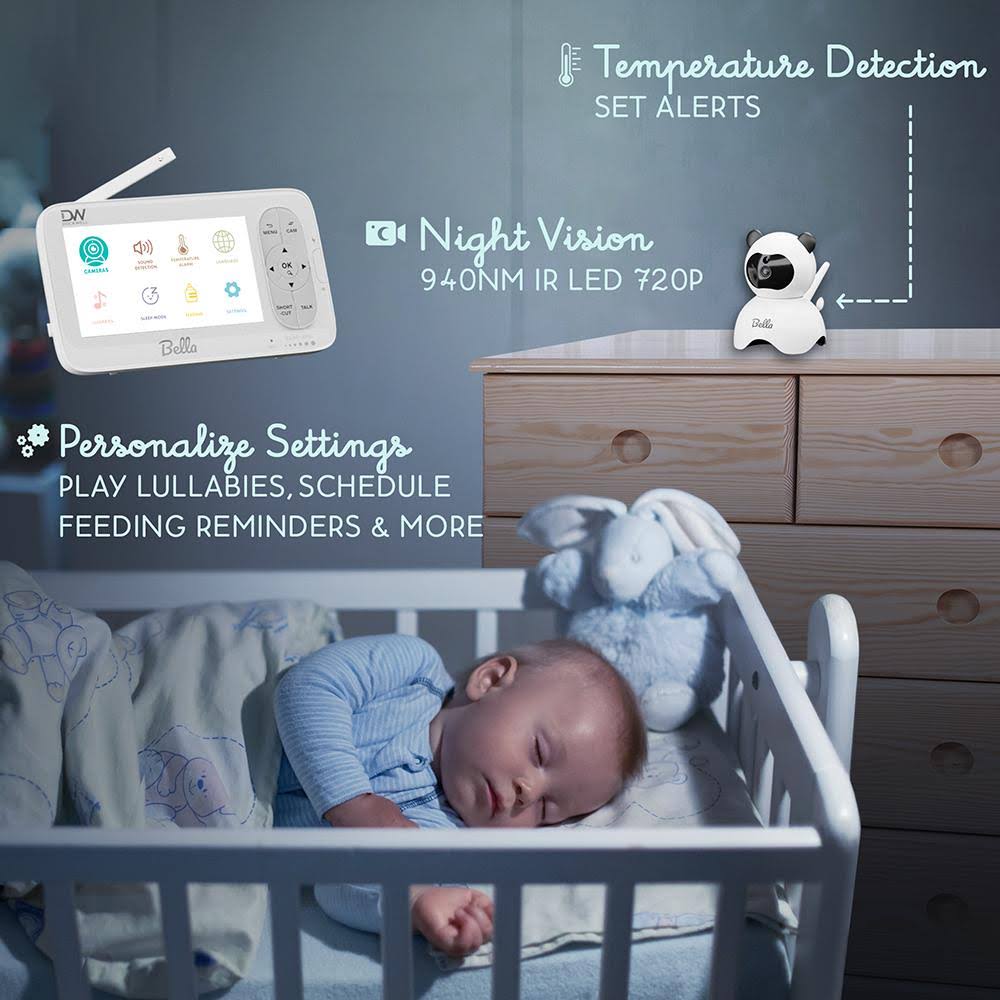 Video Baby Monitor 5 LCD Camera 2 Way Audio Night Vision W85878