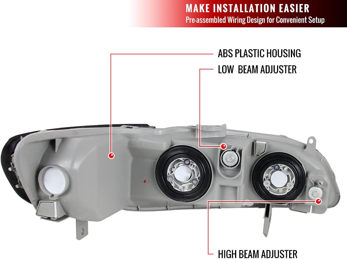 Black Housing Head Lights Pair B419