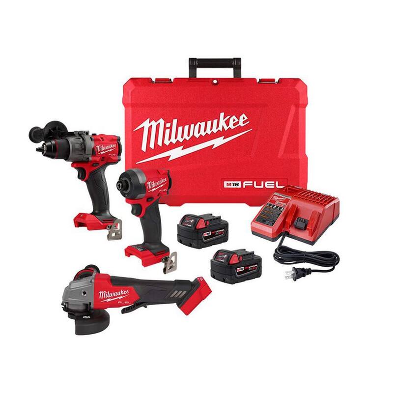 18-Volt Lithium-Ion Brushless Cordless Combo Kit 2-Tool with 2 Batteries Charger 4-1/2in. to 5in. Grinder L36301