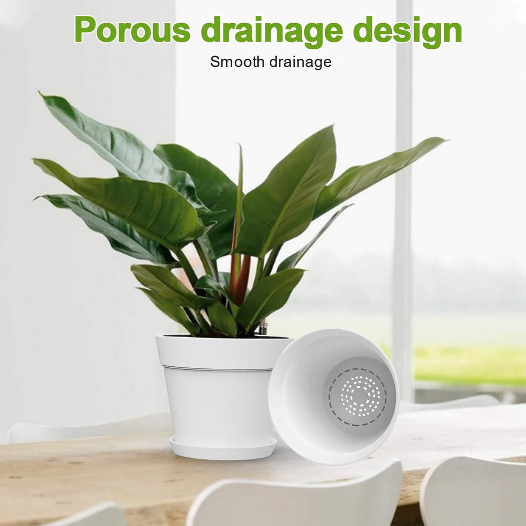 6 Inch Plastic Planters 16 Pack White L3339