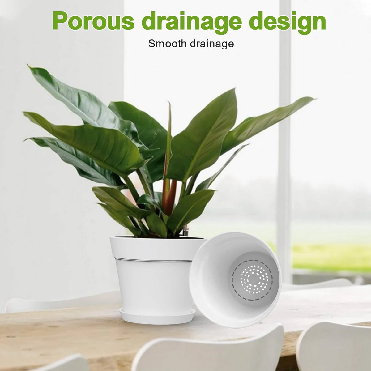 6 Inch Plastic Planters 16 Pack White L3339