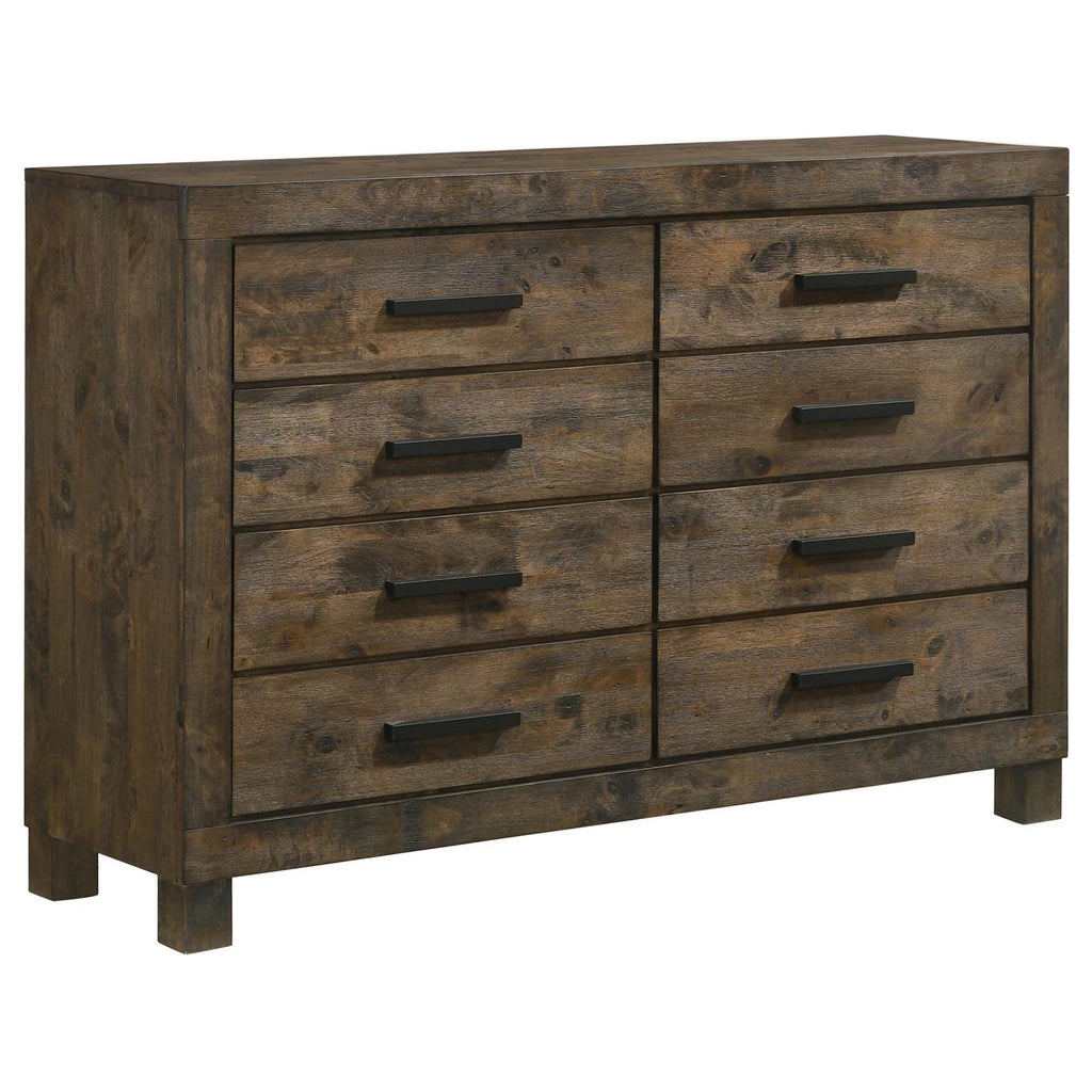 8 Drawer Rustic Golden Brown Dresser K84695