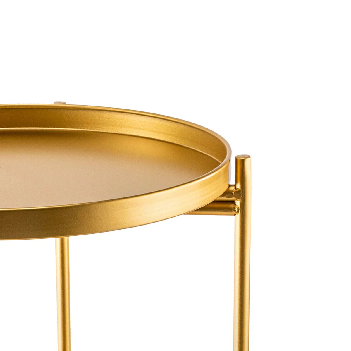 2-Tier Metal Round End Table with Removable Tray F393162
