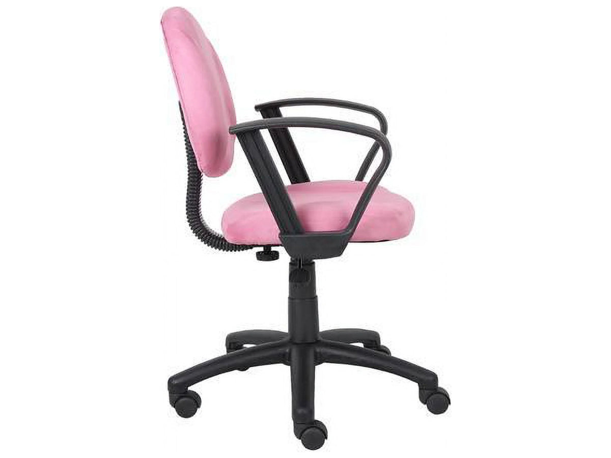 Pink Microfiber Chair with Loop Arms V313889
