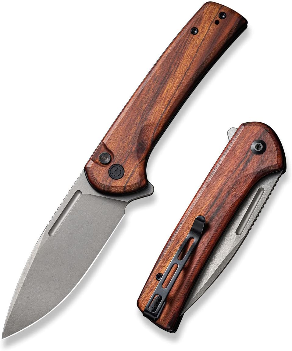 Black Micarta Button Lock Folding Knife Y875