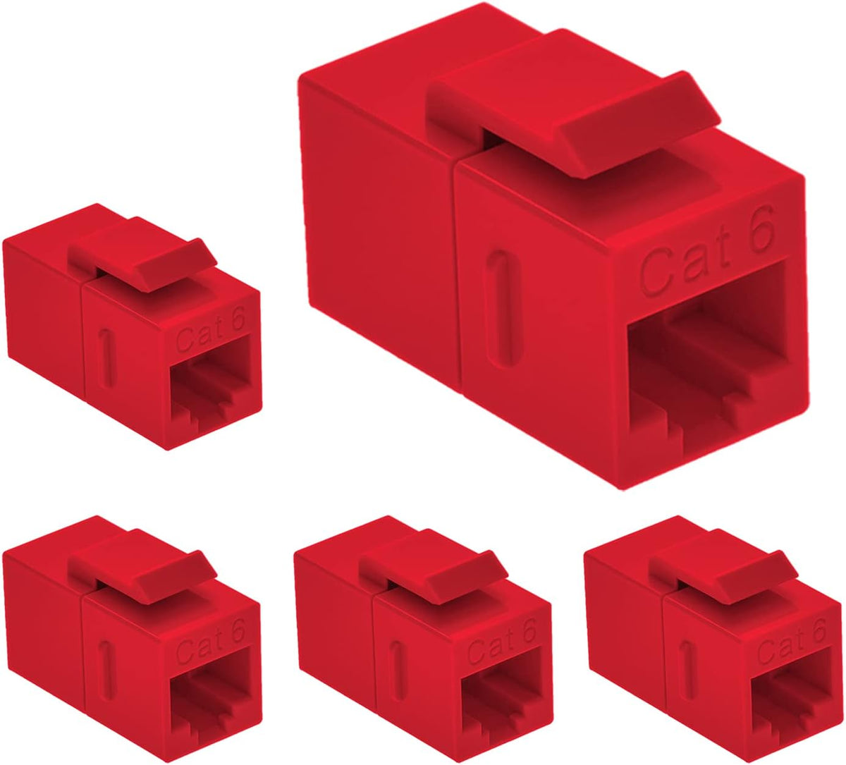 Cat.6 RJ45 Inline Coupler Female-Female 50-Pack Orange T5267
