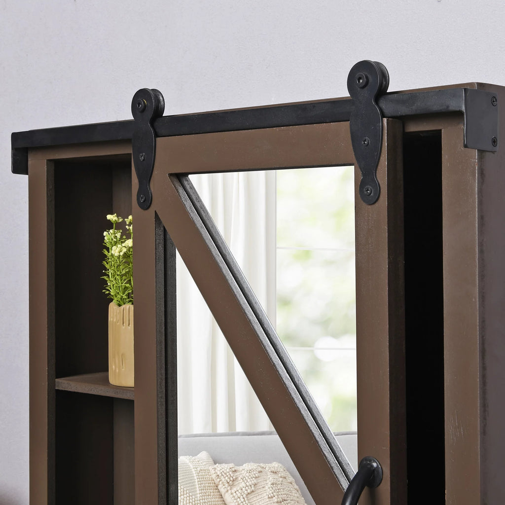 Dark Brown Mirrored Cabinet B53404